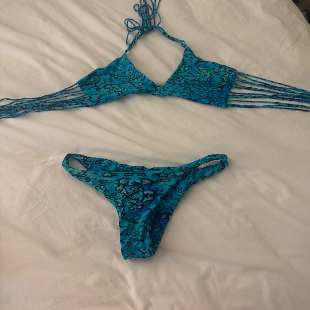 Mikoh Blue Patterned Bikini
